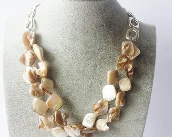 Shell Necklace Abalone Necklace Handmade Necklace Abalone Shell Necklace Multi Strand Necklace Statement Jewelry Statement Necklace