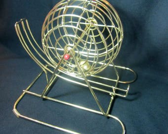 Bingo Ball Cage Spinner Game Room Decor Metal Tumbler