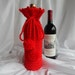 Wine Bottle Cover Crochet Cozy - Red with Pom Poms
