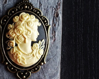 Black cameo necklace, cameo necklace, cameo pendant, cameo jewelry, long necklace, cameo jewelry, holiday gift ideas, gift ideas for mom