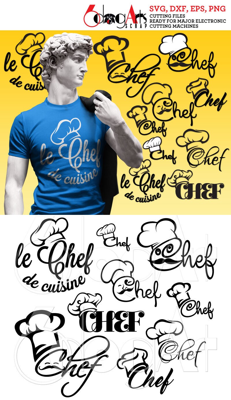 Chef Digital Cut Files Svg Dxf Eps Png Silhouette SCAL Cricut