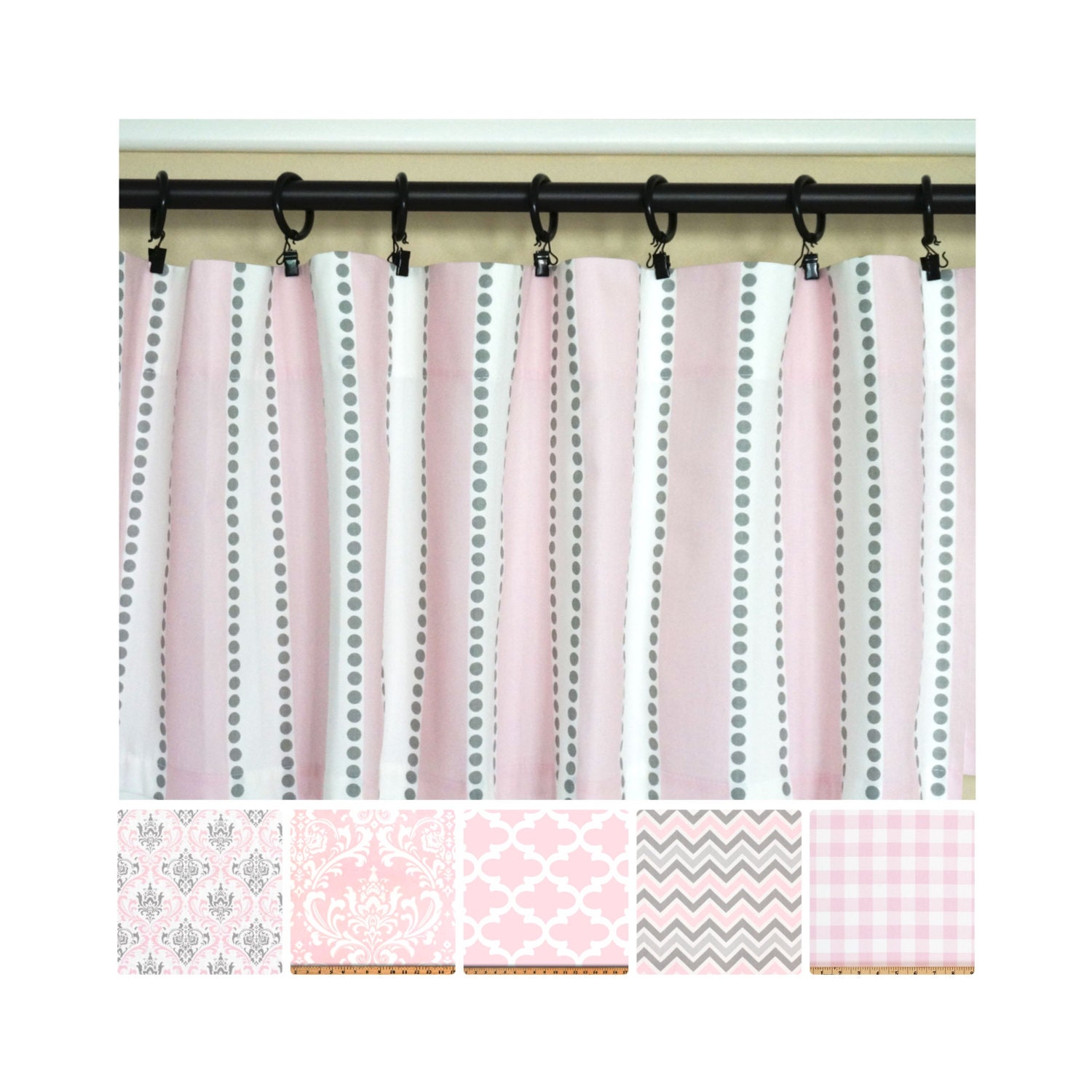 Pink Grey Curtains Light Pink Window Curtains Kitchen