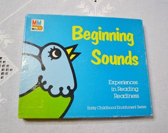 Vintage Beginning Sounds Childrens Learning Game Flash Cards Media Materials PanchosPorch