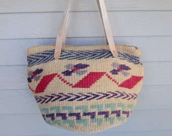 Woven Sisal Jute Boho Tote Bag
