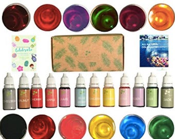 Skin Safe Liquid Soap Dye - Food Colorant for Bath Bomb, Slime , Candle Dye, Add Ins Supplies Kit Bonus How To Make All Natural Colorant