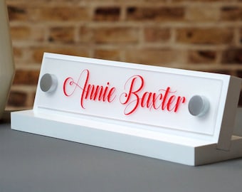 Office Accessories Decor: Desk Name Plate For Her Birthday Gift 10x2.5 inches