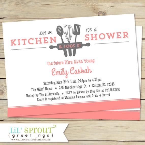 Kitchen Bridal Shower Invitation Customize Colors Kitchen Bridal Shower Invitation Customize Colors