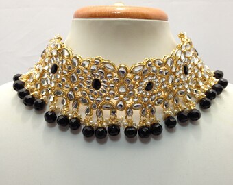 Handmade Kundan Necklace Set with Earrings and Tika Headpiece Indian Jewelry Patti Set Indian Jewellery Bollywood jewellery