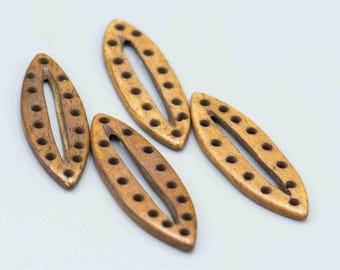 Bone Shield Pendants with 14 Holes SKU-BONE-6