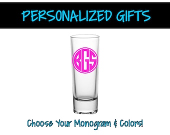 Monogram Shot Glass Shooter - Monogram Shot Glass - Customized Barware - Personalized Shot Glass
