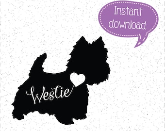 Westie silhouette | Etsy