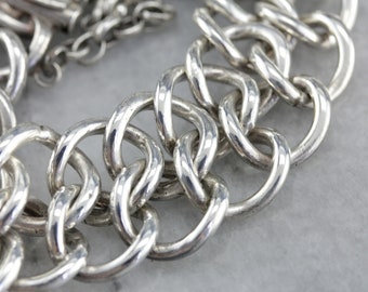 Heavy Chain Sterling Silver Bracelet, Mexican Silver W6F6N7CD-C