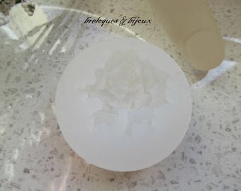 MOULE FLEUR ROSE moule silicone blanc transparent motif fleur rose pour créations modelage loisirs créatifs , alimentaire