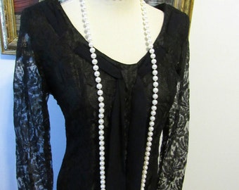 Vintage Black Lace Dress French Style Perfect Black Dress