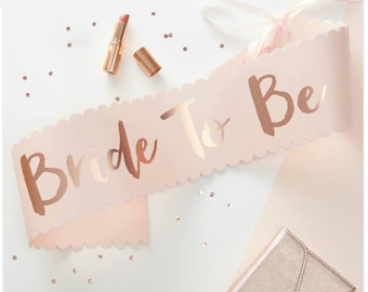 Rose Gold Bride To Be Sash, Team Bride, Bachelorette Sash, Hen Party Sash, bridal shower, Hen Party, Bride Sash, Rose Gold Hen