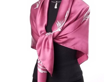 Pink Champagne, Luxury Hand Painted Silk Scarf / Wrap