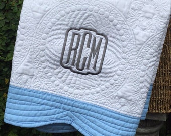 Monogrammed Baby Blanket, Baby Blanket, Baby Quilt, Baby Shower, Gift, Monogrammed Blanket, Personalized Blanket, Childs Blanket