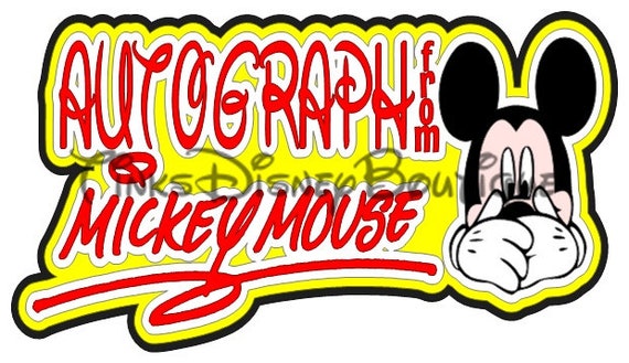 Download Disney SVG Mickey Mouse Autograph Title Scrapbook Vacation