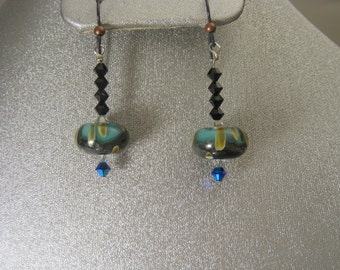 Boro Lampwork Earrings with Swarovski Crystals (ES11)