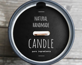 200 x Custom Candle Dust Covers / Candle dust cover / Candle dust covers for 9 oz candle / Simple black and white / Candle dust cap