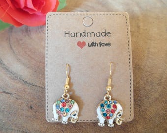 Luxury elephant charm with rhinestones 18x15mm