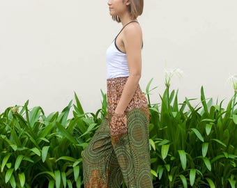 Women's High Waist Yoga Mandala Pants Thai Harem Pants Bohemian Pants Gypsy Pants Hippie Pants Aladdin Boho Hippy Thai Pants Festival Pants