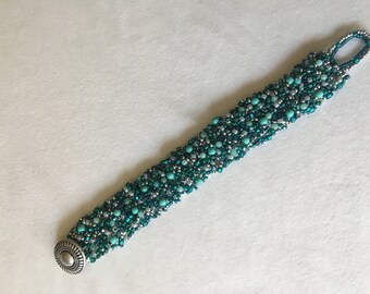 Turquoise Bead Collage Bracelet