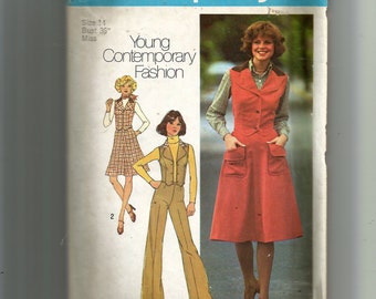 Simplicity Misses' Skirt In Two Lengths, Vest and Pants Pattern 7044