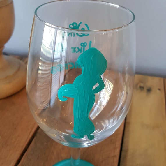 Wine like a princess wineglass. Princess Jasmine wineglass