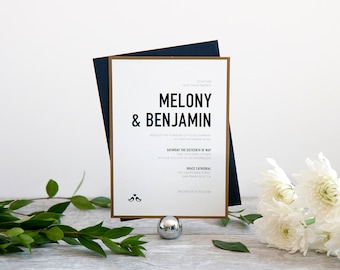 Modern & Bold Wedding Invitation, Deposit to Get Started