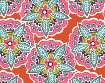Majestic Blooms in Red Lottie from Blend Fabric 100% Quilters Cotton Available in Yards, Half Yards and Fat Quarters
