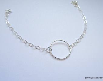 Sterling silver circle bracelet, Eternity bracelet, Circle bracelet, Eternity jewelry, Bridesmaid bracelet, Bridesmaid jewelry