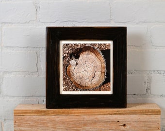 6x6" Picture Frame in 1.5" Reclaimed Cedar with Super Vintage Black Finish - IN STOCK - Same Day Shipping - 6 x 6 Square Frame