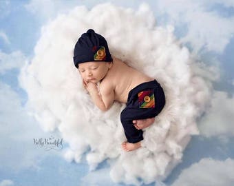 Gabriel Pant Set • Rainbow Baby Boy Pant and Hat Set • Newborn 2 Piece Rainbow Set | Ready to Ship