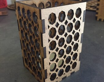 Candle holder wood laser cut