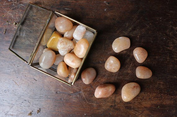 Peach Aventurine Tumbled Stones, Solar Plexus Chakra Crystal, Polished Aventurine, Crystal Grid, Orange Chakra Stone, Healing Crystal