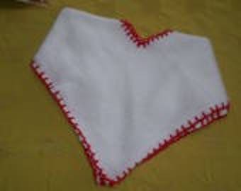 Red and white poncho