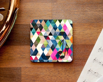 Geometric Music Notes Coaster