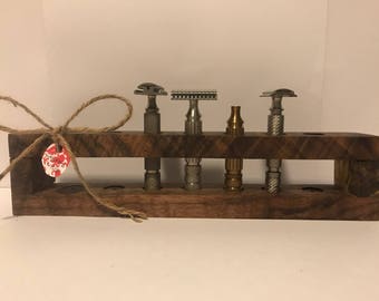 Walnut Safety Razor Stand #9