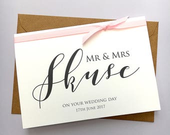 Personalised Wedding Card - Mr & Mrs Card - Personalised Wedding Date Card - Congratulations Card - Mr and Mr Card - Mrs and Mrs Card