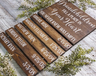 Grandchildren Fill A Place In Your Heart You Never Know Was Empty, Grandchildren Sign, Grandparents Sign, Grandchildren Name Sign
