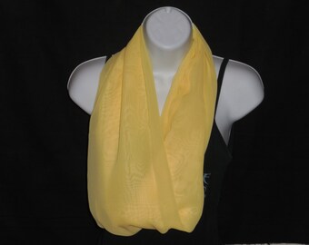 Yellow Sheer Infinity Scarf