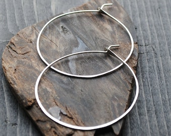 Thin Silver Hoop Earrings - Sterling Silver Hoops - Medium Hoop Earrings - Large Hoop Earrings - Big Hoop Earrings