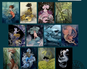 Mermaids 2 - set of 12 Postcards