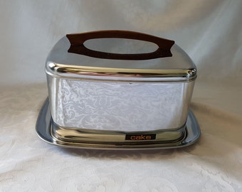 Mid Century Cake Carrier, Lincoln Beauty Ware Cake Carrier, Vintage Stainless Steel Cake Carrier, Cake Saver