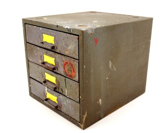 Vintage Industrial Metal Parts Drawer Utility Cabinet by Union Chests (c.1950s) - Industrial Storage, Urban Loft Decor