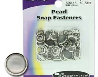 Snap Size 18 Fasteners, Capped Prong Pearl Grey Color - 10 Sets