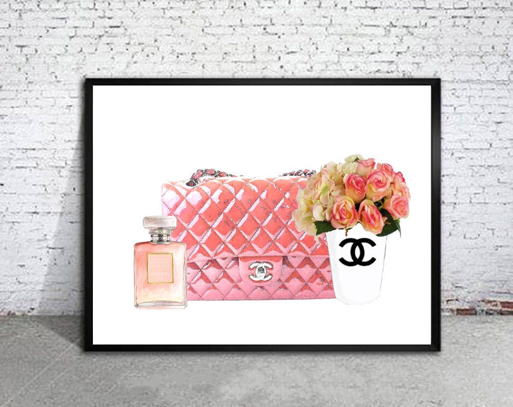 Chanel Mademoiselle perfume Chanel bag Chanel logo with roses