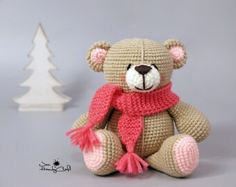 Plush teddy bear Girlfriend gift Baby shower gift Stuffed bear lover gift Nursery decor Soft bear toy Stuffed animals Woodland plushie toy