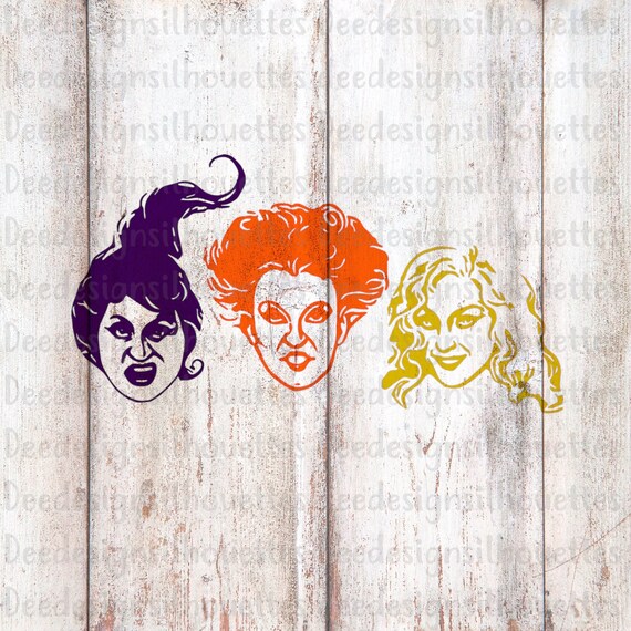 Download Hocus Pocus Sanderson Sisters silhouette SVG PNG cut file